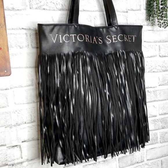 Victoria’s Secret Faux Leather Fringe Tote Bag Large - Picture 1 of 9